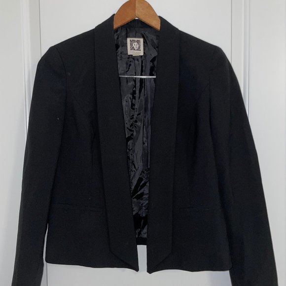 Black Open Front Blazer - Picture 1 of 3